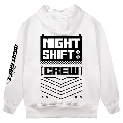 RayInTheCity Night Shift Crew Minimal Hoodie - White